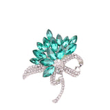 Women's Austrian Crystal Brooch Wedding Flower Leaf Bouquet Brooch