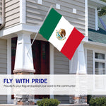 Fly Breeze 3 X 5 Ft Flag Flag Of Mexico Polyester Vivid Color for House Decorations