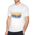 Cotton T Shirt for Men Oceans Sea Sunset Comfortable Round Neck Short Sleeves Blouse Tops