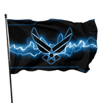 Fly Breeze 3 X 5 Ft Flag Air Force Logo Polyester Double Stitch Banner for Indoor Outdoor