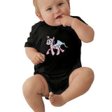 Toddler Climbing Bodysuit Small Pony Cartoon Graphic Unisex Babys Short Sleeves Playsuit