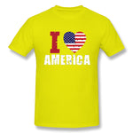 Men's Graphic T Shirt Love America Style O-Neck Short Sleeves Blouse Tops