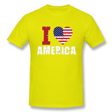 Men's Graphic T Shirt Love America Style O-Neck Short Sleeves Blouse Tops