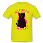 Men's Graphic T Shirt Wicked Kitten Style Round Neck Short Sleeves Blouse Tops