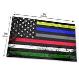 Fly Breeze 3 X 5 Ft Flag First Responder Heritage Flag Polyester Double Stitched Brass Grommets for Indoor Outdoor