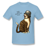 Men's Graphic T Shirt Meow Comfy Round Neck Short Sleeves Tees