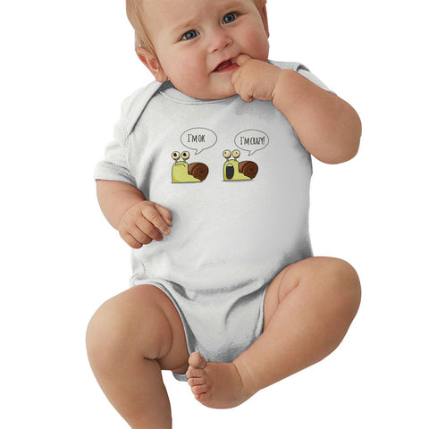 Toddler Climbing Bodysuit Bipolar Snails Colors Print Graphic Unisex Babys Short Sleeves Playsuit