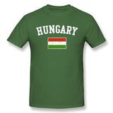 Men's Casual T-shirt Hungary Flag Cool Round Neck Short Sleeves Blouse Tops