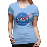 Novelty T Shirt for Women NASA Logo Comfy Crew Neck Short Sleeve Tee