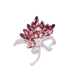 Women's Austrian Crystal Brooch Wedding Flower Leaf Bouquet Brooch