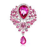 Vintage Wedding Bridal Elegant Brooches Crystal Rhinestone Tear drop Brooch Pin for Women