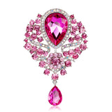 Vintage Wedding Bridal Elegant Brooches Crystal Rhinestone Tear drop Brooch Pin for Women