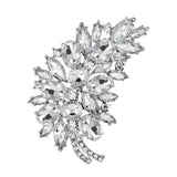 Rhinestone Crystal Feather Women Brooch Pins DIY Wedding Bouquet Brooches