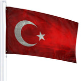 Fly Breeze 3 X 5 Ft Flag Turkey Flag Polyester Double Stitched Brass Grommets for House Decorations