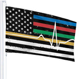 Fly Breeze 3 X 5 Ft Flag Thin Red Blue Green Yellow Gold Line Flag Thin Line EMS Polyester Double Stitched Brass Grommets for Home