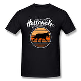 Men's Casual T-shirt Funny Happy Halloween Beautiful Wolf Comfy O-Neck Short Sleeves Tees