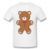 Mens Novelty T-Shirt Ginger Bear Cookie New Comfy Round Neck Short Sleeves Shirt