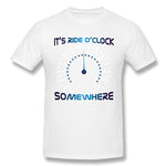 Men's Casual T-shirt Its Ride Oclock Somewhere Comfortable Crew Neck Short Sleeves Tees