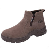 Composite Toe Work Boots for Men, Waterproof Safety Boots Slip Resistant Anti-Smash and Anti-Puncture Safety Work Shoes