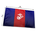 Fly Breeze 3 X 5 Ft Flag US Marine Corps Logo Polyester Brass Grommet Canvas Header for House Decorations