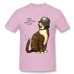 Men's Graphic T Shirt Meow Comfy Round Neck Short Sleeves Tees