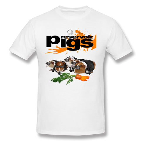 Cotton T Shirt for Men Reservoir Pigs (suited Redux) Cool O-Neck Short Sleeves Blouse Tops