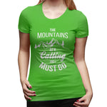 Women's Casual T-shirt The Mountains Are Calling And I Must Go Summer Round Neck Short Sleeve Shirts