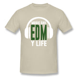 Men's Casual T-shirt Music Saved My Life Comfortable O-Neck Short Sleeves Tees