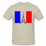 Men's Graphic T Shirt Eiffel Tower France Flag Tower Cool O-Neck Short Sleeves Tees