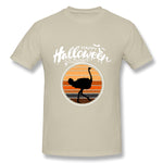 Men's Graphic T Shirt Funny Happy Halloween Beautiful Ostrich Comfy Crew Neck Short Sleeves Shirt