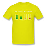 Men's Casual T-shirt Social Battery Dying For This Introvert Cool O-Neck Short Sleeves Shirt