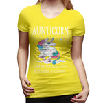 Novelty T Shirt for Women AUNTICORN Like A Normal Aunt But More Awesome Flowy Crew Neck Short Sleeve Tops