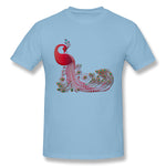 Men's Casual T-shirt Peacock Graceful Bird Animal Comfy Round Neck Short Sleeves Shirt