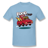 Mens Novelty T-Shirt Food Trip New Breathable O-Neck Short Sleeves Tee