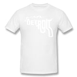 Cotton T Shirt for Men Detroit Smoking Gun Breathable Crew Neck Short Sleeves Shirt