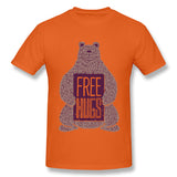 Men's Casual T-shirt Free Hugs Bear New Comfortable Crew Neck Short Sleeves Shirt