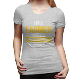 Womens Graphic T-Shirt Farmer Farmer Farm Farm Harvest Farm Gift Soft O-Neck Short Sleeve Shirts