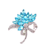 Women's Austrian Crystal Brooch Wedding Flower Leaf Bouquet Brooch