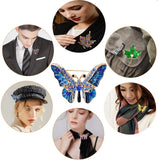 Women Crystal Brooch Pins Rhinestones Brooches Butterfly Breastpin with Boxes