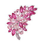 Rhinestone Crystal Feather Women Brooch Pins DIY Wedding Bouquet Brooches