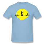 Men's Casual T-shirt Slacklining Heartbeat - Woman Comfy Crew Neck Short Sleeves Blouse Tops