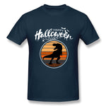 Cotton T Shirt for Men Funny Happy Halloween Beautiful T Rex Comfortable Crew Neck Short Sleeves Blouse Tops