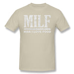 Men's Graphic T Shirt Milf - Man I Love Food Cool Round Neck Short Sleeves Tees