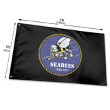 Fly Breeze 3 X 5 Ft Flag American Seabee Crossed Flag Polyester Vivid Color for Party