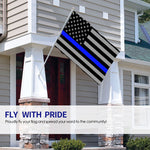 Fly Breeze 3 X 5 Ft Flag America Blue Line Flag Polyester Double Stitch Banner for Home