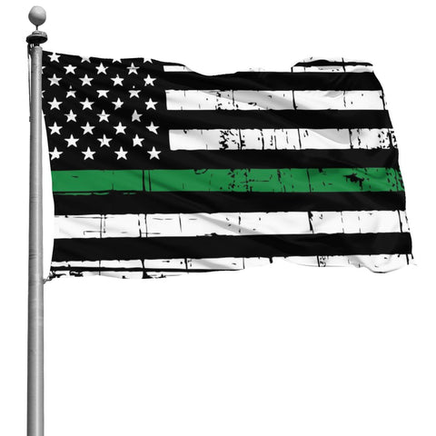 Fly Breeze 4 X 6 Ft Polyester Flag Distressed Thin Green Line American Flag Double Stitched Brass Grommets Home