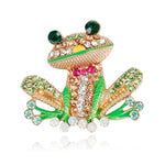 Frog Brooch Pins for Women Men, Enamel Rhinestone Party Valentine Brooch Collar Jewelry Gift