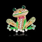 Frog Brooch Pins for Women Men, Enamel Rhinestone Party Valentine Brooch Collar Jewelry Gift