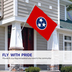 Fly Breeze 4 X 6 Ft Polyester Flag Tennessee Flag Double Stitched Brass Grommets House Decorations