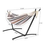 9ft Steel Pipe Hammock Set with Space Saving Steel Stand for Backyard Patio Indoor Outdoor